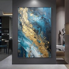 致簡 B2款 60*80cm 啞光油畫布鋁合金畫框, 藍色