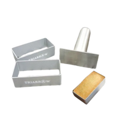 三箭牌 長方形鳳梨酥模 10入 (含壓棒) - 烘焙模具組, 銀, 1套