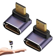 HDMI 어댑터 Mini 변환 2개 세트 상향/하향 연장 8K 2.1 to 8K@60Hz 대응 금 커넥터(하향), 02 하향