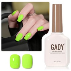 GAOY Jelly Nude 젤 매니큐어 16ml 시어 네오디뮴 젤 폴리쉬 네일 아트 DIY용 UV 라이트 큐어 색상 1078, 네온 그린