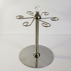 DFMEI 旋转不锈钢家用酒吧台玻璃杯倒挂香槟单层红酒杯架, 1個, 单层:如圖