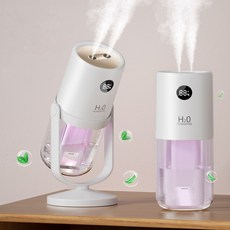 QUZO 미니 가습기 듀얼미스트 무소음 무드등 uv 살균, 흰색