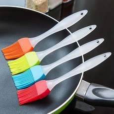 廚房烙餅油刷 家用耐高溫不掉毛矽膠燒烤烘焙食品食用小刷子, 1個, 單一選項