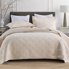 침대 여름 이불 봄 배게카바 순면 덮개 미국 유럽식, 체크-베이지