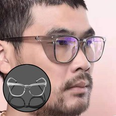 1+1 밀폐형 뿔테 눈보호 안경 꽃가루 고글 방역 보안경 페이스 가드 안전, 1세트, 그레이+투명