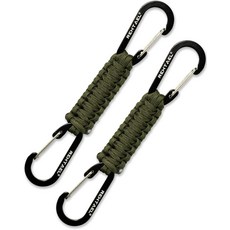 REHTAEL 튼튼한 파라코드 키체인 열쇠용 카라비너 클립 2개 밀리터리 랜야드 키 체인 물병 백팩 남성 여성용 캠핑 하이킹 야외 장비용 유모차 클립 후크 (2개 그린, REHTAEL 튼튼한 파라코드 키체인, 열쇠용 카라비너