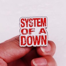 락밴드 로고 뱃지 브로치 금속뱃지 미니 악세사리 모음, 시스템 오브 어 다운 3x3cm, 1개