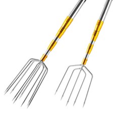 수중 촉 고무줄 해루질 민물 바다 스피어건 물고기 스테인레스 스틸 헤드 개폐식, 큰 5 이빨 플랫 포크 + 작살 막대 4m + 플