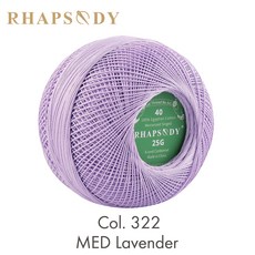 53 색상 면화 진주 스레드 크기 40 100% 이집트 긴 스테이플 면화 가스 더블 머서 태팅 뜨개질 Crochet300Yards, 열 322, 1개