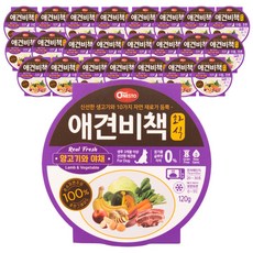 펫퍼스 애견비책 화식 강아지사료 습식사료 화식사료 애견사료 자연식사료, 24개, 120g, 양고기