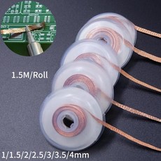 디 솔더링 땋은 테이프 구리 용접 솔더 리무버 1/1 5/2/2 5/3/4mm 와이어 납땜 심지 주석 리드 코드 BGA 수리 도구, 01 5pcs, 13 1015, 1개
