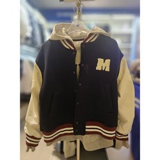 에스핏 중계점 25년 가을 이월 상품 #특가 대전 #봄은 짧아요~~ #주니어 남여공용 레자 배색 야구 점퍼 (다크 네이비) SJZ509FKJP20 #점퍼 맛집