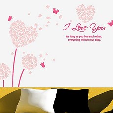 데코 아이방 포인트그래픽스티커 리폼 벽장식 러블리플라워 장식 인테리어소품 DIY 시트지 83638pc 1(PC), 핑크+화이트