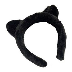 ST korea韓國進口秋冬髮飾毛絨貓耳朵高顱頂洗臉髮箍髮卡, 1個, 米白