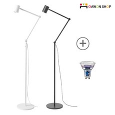 이케아 NYMANE 플로어스탠드와 전구/조명, 화이트(전구포함)