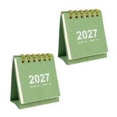 2027 미니 달력 연간 탁상캘린더 2개, 딥그린
