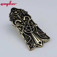 기타 헤드 커버 금속 트러스 LP 스타일 부품 고대 및 골드 2 홀 1 개, 02 JA-2003 GD