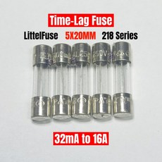 유리관휴즈 자동차 퓨즈 세트 5개입 5x20mm 250V 218 시리즈 슬로우 블로우 유리 LF 32MA 50MA 80MA 100MA 200MA 1A 1.6A 2A 2.5A 3., [11] 32MA 0.032A