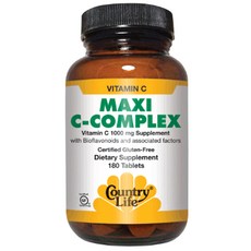 Country Life Maxi C-Complex 1000 毫克片劑, 180顆, 1罐