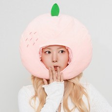 말랑마쥬 킹받는 우정 파티모자 할로윈 인생네컷 소품, 1개, 복숭아