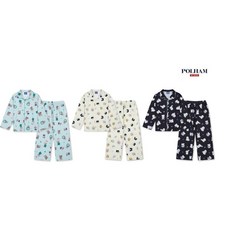 폴햄 키즈 공용 더블니트 긴팔 파자마 세트 PKG5UI3220 XNW906 LCG648