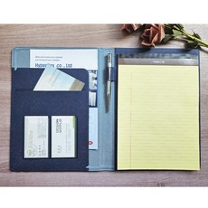 디자인월드 메모패드 노트패드 리갈패드 옥스포드 B5 커버 레포트 패드 떡메모지 (유선노트 포함), 네이비