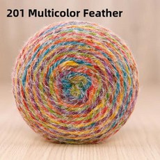눈꽃 요정 마법 공 깃털 원사 꽃다발 담요 장미 무늬 손뜨개 양모 의류 액세서리용, 14. 201 화려한 깃털