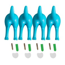 4Pcs 노르딕 스타일 귀여운 플라스틱 개 꼬리 후크 나사 접착 테이프 벽 키 행거 모자 코트 벽 후크 홈 입구 장식에 대 한 탑재, 사이즈 이미지 참고, 4개
