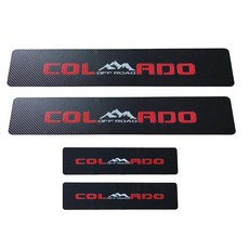 Set Car Threshold Scuff Strip Anti-trampling Sticker Carbon Fiber Door Sill Protector for Chevy, Set Car Threshold Scuff Strip,