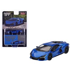 다이캐스트 모델 자동차 미니 GT 1:64 람보르기니 레부엘토 지알로 옐로우 MGT00886과 호환, Blue