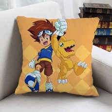 21종 디지몬 사각쿠션 베개 등 쿠션 일러스트 디오라마 아구몬 태일이 리키 피요몬 소라 바디필로우 다키마쿠라, 가로세로 삼십오센치, 4