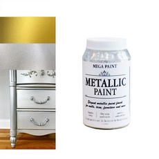 메가 수성 메탈릭 페인트 0.5L 골드 실버 빈티지, 1개, 500ml, 금박이골드