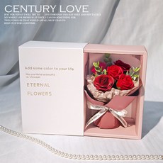 CENTURY LOVE 香皂花束禮盒, 大紅色_花束禮盒