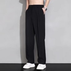 男士夏季寬鬆闊腿西褲 垂墜感休閒褲