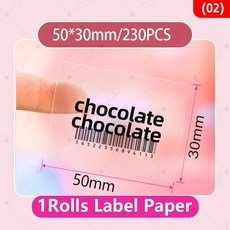 사각형원형타원형 열 라벨 투명 스티커 접착 방수 내유성 롤, 1개, 7. TT50x30mm