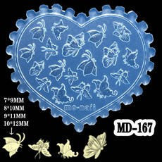 네일 템플릿 1pc MD147190 바다 쉘 불가사리 해마 꽃 백합 튤립 3D 아크릴 몰드 아트 장식 DIY 실리콘, 옵션28) MD-167, 1개