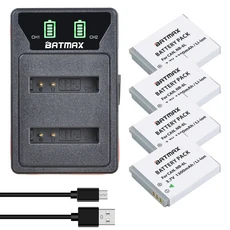 호환 NB-6L 배터리 + 캐논 IXUS 310 SX240 HS 95용 유형 c 포트 LCD 듀얼 충전기, 05 4 Battery 1 Charger