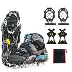 wrikri 등산용 26포인트 아이젠 + 도시형 10포인트 아이젠, 블랙