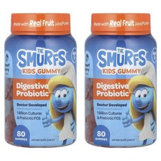 스머프 어린이 다이제스티브 프로바이오틱 Smurf 베리 맛 구미, 80정, 2개