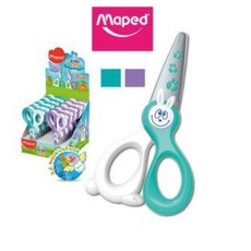 X.H. Baby【法國 Maped】小白兔兒童安全剪刀 玻璃纖維安全剪刀 兒童安全剪刀 幼兒剪刀 美術剪刀, 1個, 綠色, 綠色