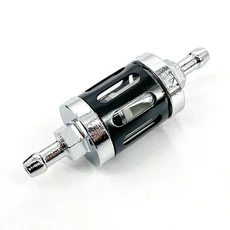 유니버설 오토바이 8mm 0.31인치 CNC 금속 알루미늄 대형 오일 필터 연료 필터 (SX SXF XC XCF XCW EXC CR, 01 Black