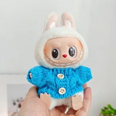 봉제인형 니트 코트 가방 세트 겨울 포인트 의상 코디 17cm, no doll only clothes, sweater blue