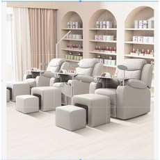 【NIKA】美容美甲美足電動多功能躺椅，舒適皮革，適用於美容院、美甲店, 沙發+子母凳【電動式能抬腳+平躺173】
