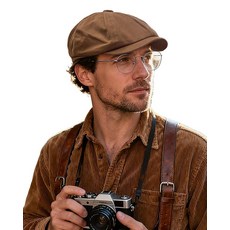 Clakllie Newsboy 모자 베이커 보이 플랫 캡 8 패널 피크 헤링본 개츠비 아이비 아이리쉬 남성 여성 드라이빙 캡 캐러멜-bl42 단일 사이즈 149892