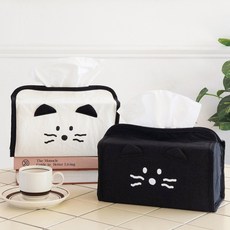 로마네 브런치 브라더 키티 티슈케이스 사각 휴지케이스, 키티 티슈케이스_블랙