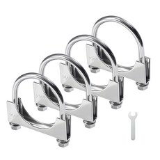 EVIL ENERGY 6.4cm(2.5인치) 튼튼한 U 볼트 배기 클램프 6.4cm(2 1/2인치) 스테인리스 스틸 머플러 안장 스타일 4개 106773