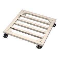 客製化不鏽鋼托架移動底座花盆架魚缸架倉庫雜物架米麵隔地防潮置物架, 1個, 25*25【加厚】2刹車2萬向輪