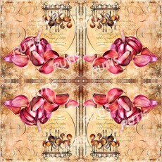 食物0075 蝶古巴特DIY餐巾紙-蝶谷巴特拼貼藝術紙，多款圖案可選，輕鬆打造獨特餐桌風格, 1個, 33x33 四格圖A款