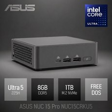ASUS NUC 15 Pro NUC15CRKU5 / 인강용 사무용 비즈니스용 가정용 미니PC, Free DOS, 1TB, 8GB, 블렉