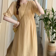 봄 여름 반팔 임산부 롱 원피스 만삭 임부복